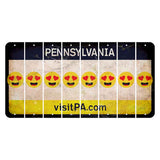 Pennsylvania vistiPA Cut License Plate Strips (Set of 8) Emoji - Heart Eyes