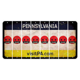 Pennsylvania vistiPA Cut License Plate Strips (Set of 8) Emoji - Pissed