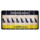 Pennsylvania vistiPA Cut License Plate Strips (Set of 8) Cat