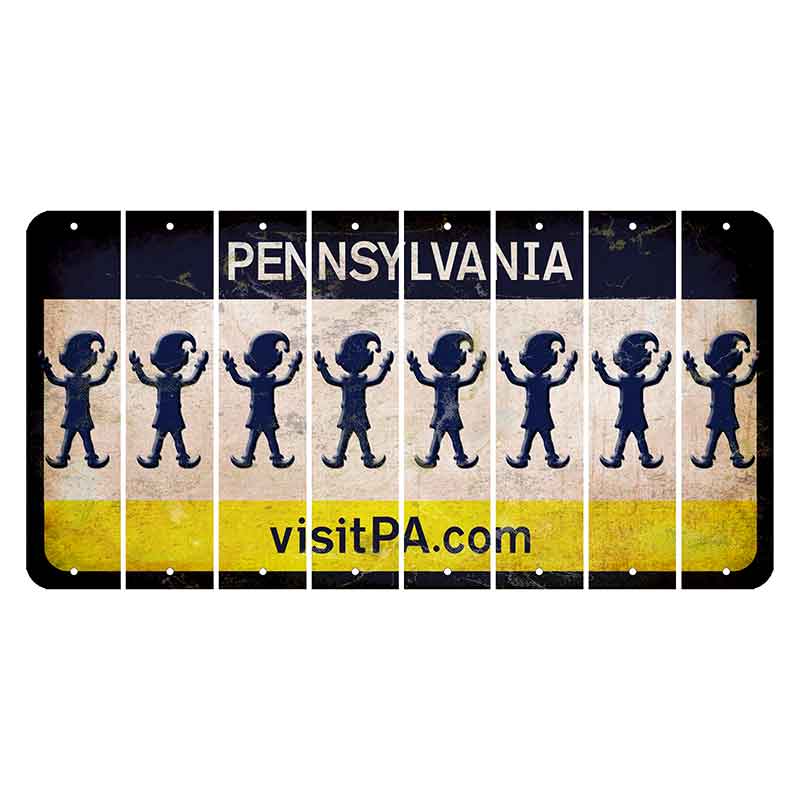 Pennsylvania vistiPA Cut License Plate Strips (Set of 8) Elf