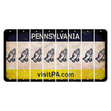Pennsylvania vistiPA Cut License Plate Strips (Set of 8) Praying Hands