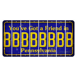 Pennsylvania Youve Got a Friend Cut License Plate Strips (Set of 8) B