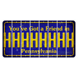 Pennsylvania Youve Got a Friend Cut License Plate Strips (Set of 8) H