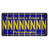 Pennsylvania Youve Got a Friend Cut License Plate Strips (Set of 8) N