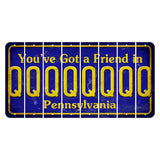 Pennsylvania Youve Got a Friend Cut License Plate Strips (Set of 8) Q