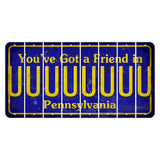 Pennsylvania Youve Got a Friend Cut License Plate Strips (Set of 8) U