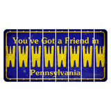 Pennsylvania Youve Got a Friend Cut License Plate Strips (Set of 8) W
