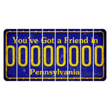 Pennsylvania Youve Got a Friend Cut License Plate Strips (Set of 8)