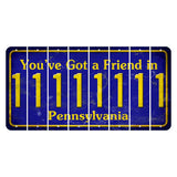 Pennsylvania Youve Got a Friend Cut License Plate Strips (Set of 8) 1