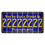 Pennsylvania Youve Got a Friend Cut License Plate Strips (Set of 8) 2