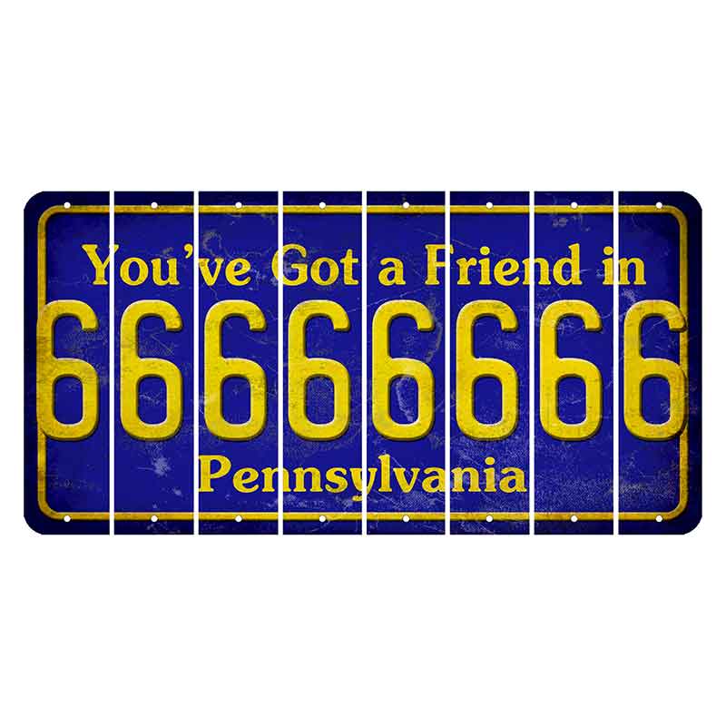 Pennsylvania Youve Got a Friend Cut License Plate Strips (Set of 8) 6