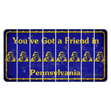Pennsylvania Youve Got a Friend Cut License Plate Strips (Set of 8) Santa Claus