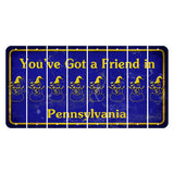 Pennsylvania Youve Got a Friend Cut License Plate Strips (Set of 8) Snowman