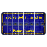 Pennsylvania Youve Got a Friend Cut License Plate Strips (Set of 8) State Flag