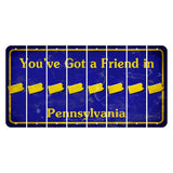 Pennsylvania Youve Got a Friend Cut License Plate Strips (Set of 8) State Silhouette