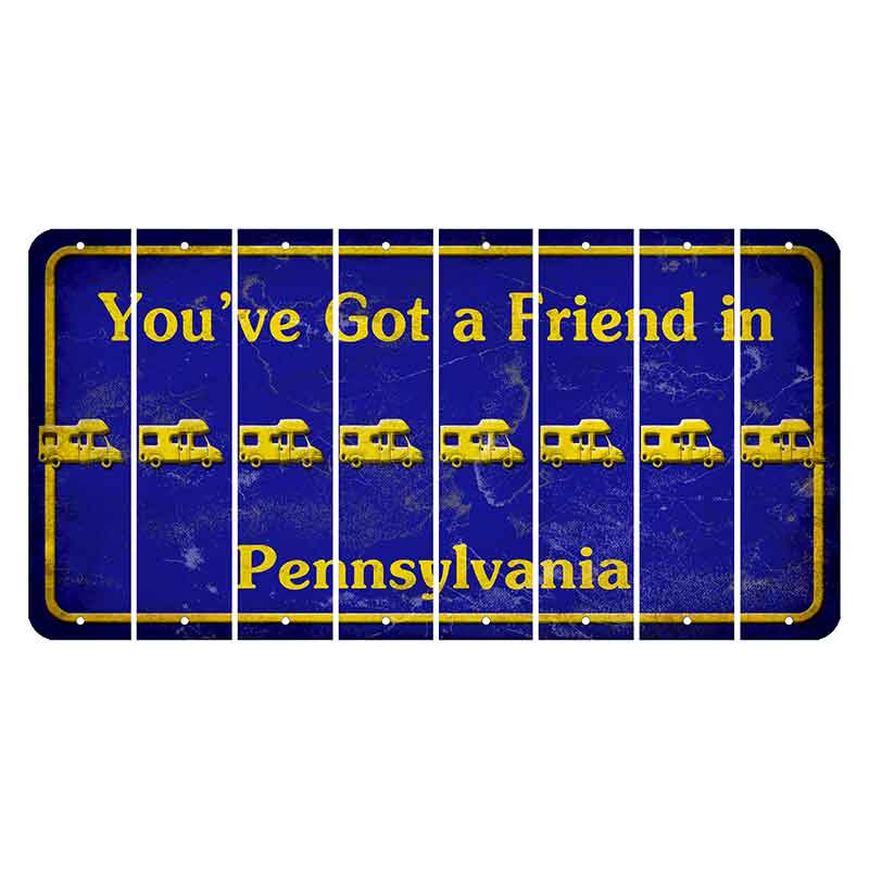 Pennsylvania Youve Got a Friend Cut License Plate Strips (Set of 8) Camper