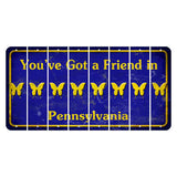 Pennsylvania Youve Got a Friend Cut License Plate Strips (Set of 8) Butterfly