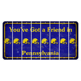 Pennsylvania Youve Got a Friend Cut License Plate Strips (Set of 8) Football Helmet