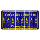 Pennsylvania Youve Got a Friend Cut License Plate Strips (Set of 8) Gnome