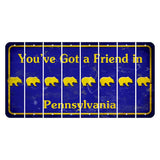 Pennsylvania Youve Got a Friend Cut License Plate Strips (Set of 8) Bear