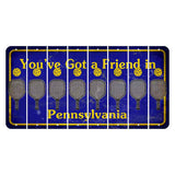 Pennsylvania Youve Got a Friend Cut License Plate Strips (Set of 8) Pickleball