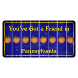 Pennsylvania Youve Got a Friend Cut License Plate Strips (Set of 8) Peach