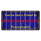 Pennsylvania Youve Got a Friend Cut License Plate Strips (Set of 8) Crab