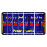 Pennsylvania Youve Got a Friend Cut License Plate Strips (Set of 8) Teacher Apple