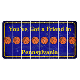 Pennsylvania Youve Got a Friend Cut License Plate Strips (Set of 8) Basketball
