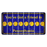 Pennsylvania Youve Got a Friend Cut License Plate Strips (Set of 8) Softball
