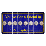 Pennsylvania Youve Got a Friend Cut License Plate Strips (Set of 8) Volleyball