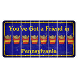 Pennsylvania Youve Got a Friend Cut License Plate Strips (Set of 8) French Fries