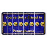 Pennsylvania Youve Got a Friend Cut License Plate Strips (Set of 8) Emoji - Laughing