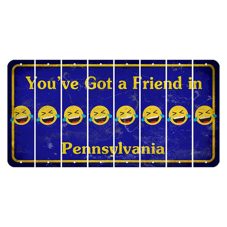 Pennsylvania Youve Got a Friend Cut License Plate Strips (Set of 8) Emoji - Laughing