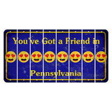 Pennsylvania Youve Got a Friend Cut License Plate Strips (Set of 8) Emoji - Heart Eyes