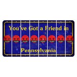 Pennsylvania Youve Got a Friend Cut License Plate Strips (Set of 8) Emoji - Pissed