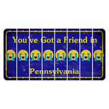 Pennsylvania Youve Got a Friend Cut License Plate Strips (Set of 8) Emoji - Crying