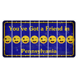 Pennsylvania Youve Got a Friend Cut License Plate Strips (Set of 8) Emoji - Winking