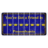 Pennsylvania Youve Got a Friend Cut License Plate Strips (Set of 8) Crown