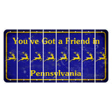 Pennsylvania Youve Got a Friend Cut License Plate Strips (Set of 8) Reindeer