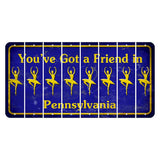Pennsylvania Youve Got a Friend Cut License Plate Strips (Set of 8) Ballerina Dancer