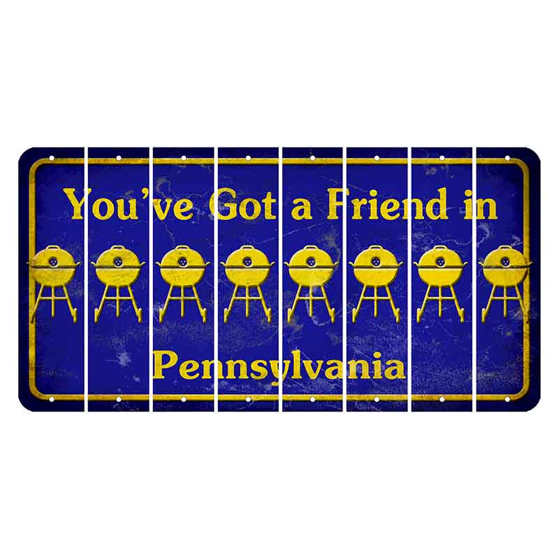 Pennsylvania Youve Got a Friend Cut License Plate Strips (Set of 8) Grill