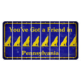 Pennsylvania Youve Got a Friend Cut License Plate Strips (Set of 8) Howling Wolf
