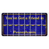 Pennsylvania Youve Got a Friend Cut License Plate Strips (Set of 8) Alligator
