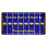 Pennsylvania Youve Got a Friend Cut License Plate Strips (Set of 8) Buffalo