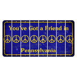 Pennsylvania Youve Got a Friend Cut License Plate Strips (Set of 8) Peace Sign