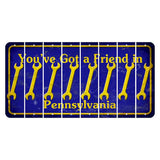 Pennsylvania Youve Got a Friend Cut License Plate Strips (Set of 8) Wrench