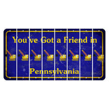 Pennsylvania Youve Got a Friend Cut License Plate Strips (Set of 8) Wrecking Ball Crane