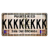 Puerto Rico White Isla Del Encanto Cut License Plate Strips (Set of 8) K