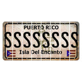Puerto Rico White Isla Del Encanto Cut License Plate Strips (Set of 8) S